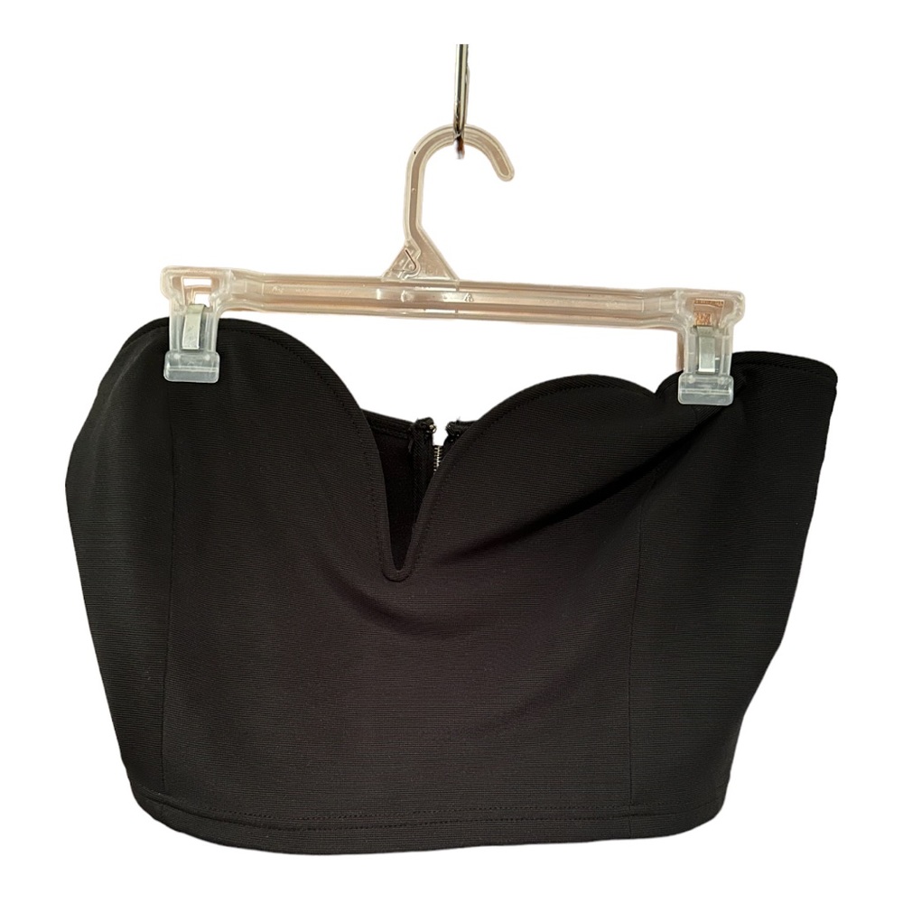 Charlotte Russe Black Zip Up Tube Top Size XL